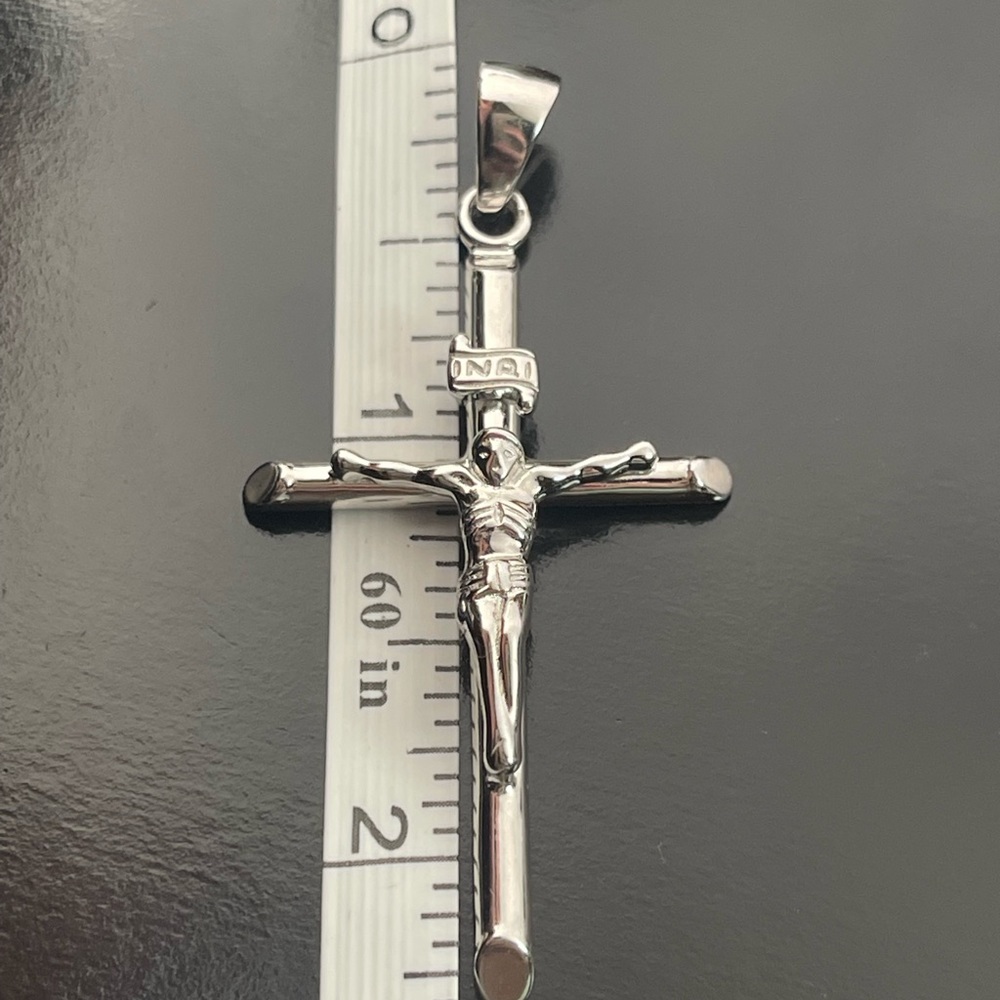 Solid Silver 925 Cross Jesus Pendant - image 3